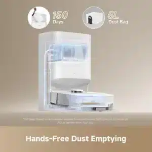 DREAME D20 Plus White Robot Vacuum Mop – 13,000Pa Suction, Self-Emptying, LDS Mapping
