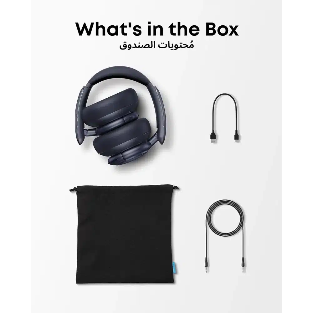 Anker Soundcore Life Q30 Wireless Noise Cancelling Over Ear Headphones Blue Hybrid ANC Bluetooth 5.0 40–60H Battery 5 Anker Soundcore Life Q30 Wireless Noise Cancelling Over Ear Headphones Blue Hybrid ANC Bluetooth 5.0 40–60H Battery - Image 5