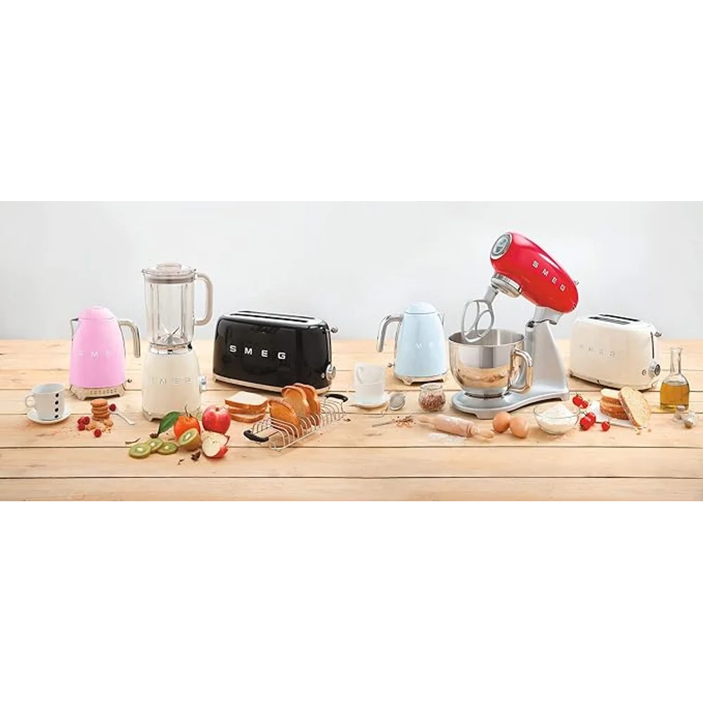 SMEG 3 Slice Toaster Matte Black Retro Stainless Steel Wide Slots TSF01BLMUK 3 SMEG 3 Slice Toaster Matte Black Retro Stainless Steel Wide Slots TSF01BLMUK - Image 3