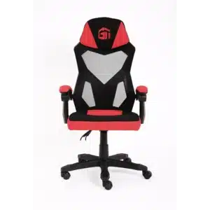 GamerTek Ignite Gaming Chair Red - Ergonomic Mesh & Fabric, Adjustable Height, 120KG