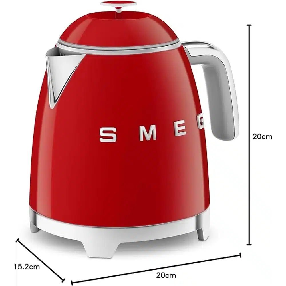 SMEG Mini Kettle Red 1L Retro Stainless Steel Electric Tea Coffee Kettle 3 SMEG Mini Kettle Red 1L Retro Stainless Steel Electric Tea Coffee Kettle - Image 3