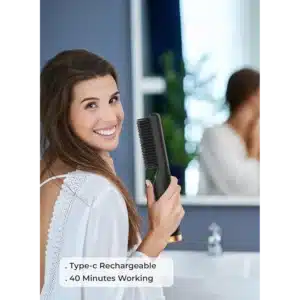 Green Lion Cordless Beard Hair Straightener Portable Rechargeable Hair Beard Styling Brush