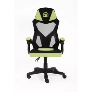 GamerTek Ignite Gaming Chair Green - Ergonomic Mesh & Fabric, Adjustable Height, 120KG
