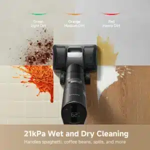 Dreame H15 Pro Wet Dry Vacuum – 21KPa Suction, Robotic Arm, 100°C Drying, Lie-Flat