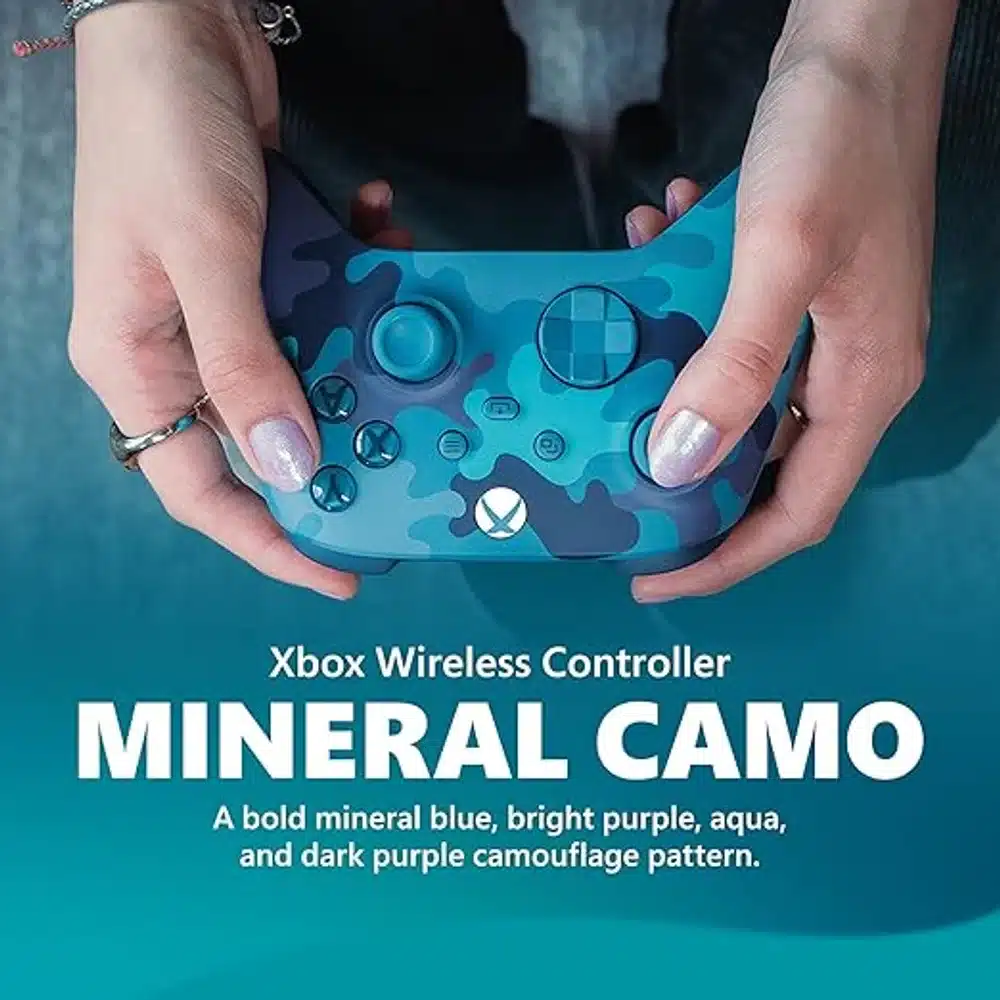 Xbox Wireless Controller Mineral Camo Special Edition for Xbox Series X|S Xbox One Windows PC Blue Camouflage Wireless Gaming Controller 5 Xbox Wireless Controller Mineral Camo Special Edition for Xbox Series X|S Xbox One Windows PC Blue Camouflage Wireless Gaming Controller - Image 5