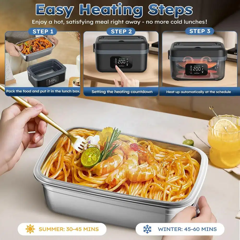 Angju Green Lion Portable Lunch Box black 1L Rechargeable 8000mAh Electric Food Warmer Lunch Box 4 Angju Green Lion Portable Lunch Box black 1L Rechargeable 8000mAh Electric Food Warmer Lunch Box - Image 4