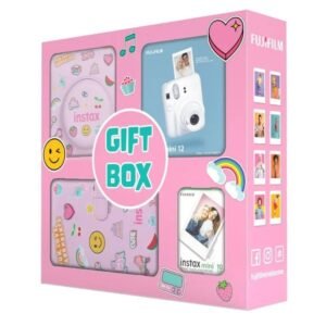 Fujifilm Instax Mini 12 Camera Giftbox Clay White – Instant Camera, Auto Exposure