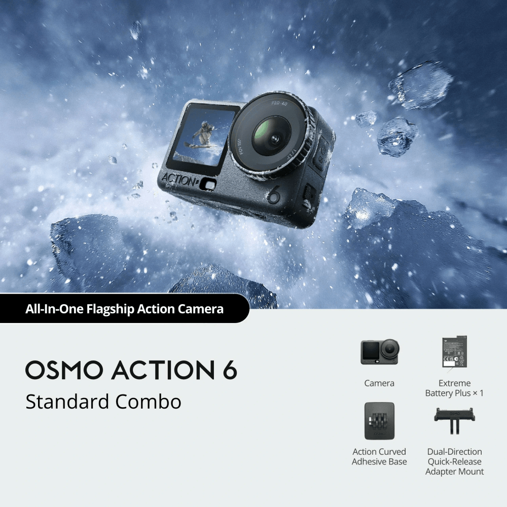 DJI Osmo Action 6 Standard Combo - 1/1.1" Square Sensor, Variable Aperture, 4K 2 DJI Osmo Action 6 Standard Combo - 1/1.1" Square Sensor, Variable Aperture, 4K - Image 2