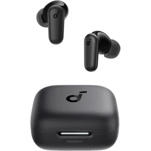 Soundcore by Anker R50i NC Wireless Bluetooth Earphones, Powerful and Smart Noise Cancelling, Powerful Bass, 45 Hours Playtime, 2-in-1 Case and Phone Stand, IP54, Bluetooth 5.4, Black
