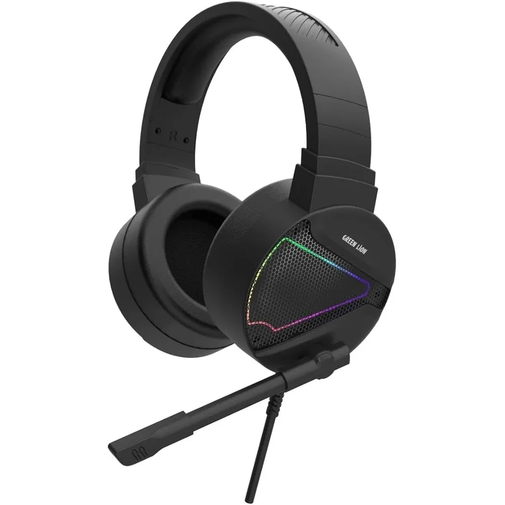 Green Lion GP27X Gaming Headphone Black Genuine Wired 3.5mm Stereo Green Lion GP27X Gaming Headphone