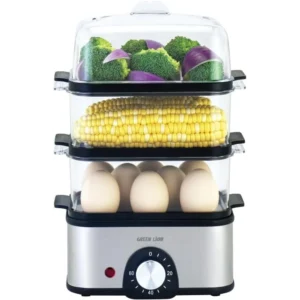 Green Lion 3 Tier Egg Cooker 500W Electric Egg Boiler Auto Shut Off 21 Egg Capacity