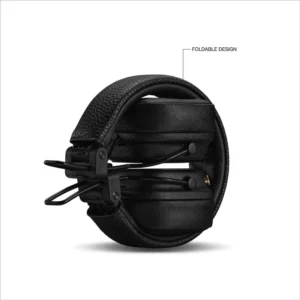 Marshall Major V Bluetooth Headphones Black – 100+ Hours Playtime, Foldable Wireless, Multi-Directional Knob