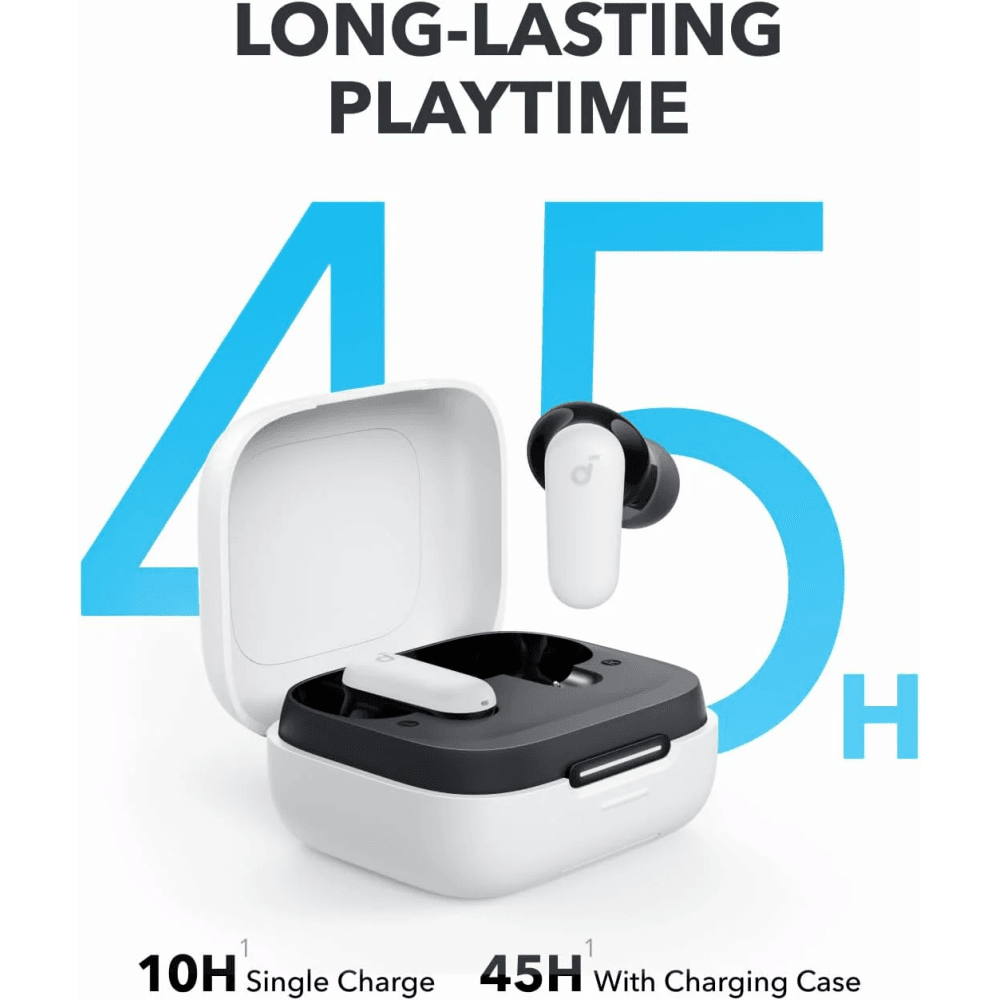 Soundcore P30i by Anker White - Noise Cancelling Earbuds, 45H Playtime 5 Soundcore P30i by Anker White - Noise Cancelling Earbuds, 45H Playtime - Image 5