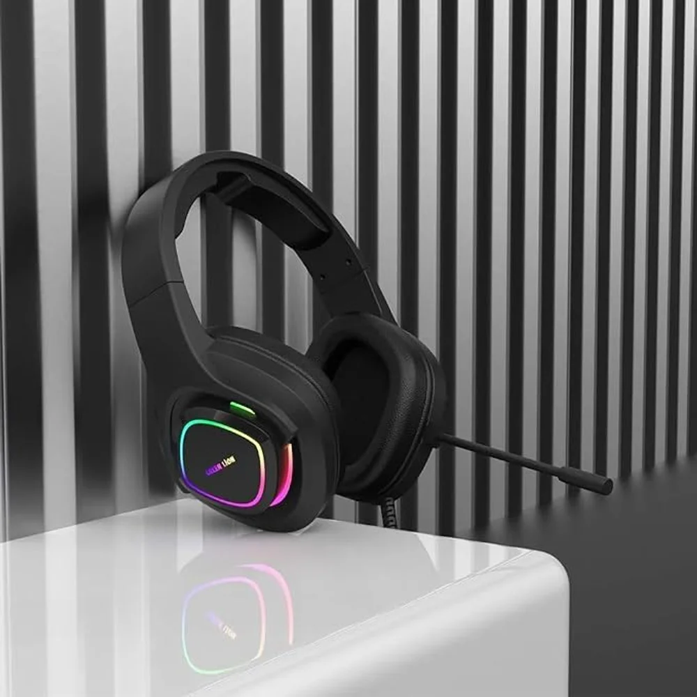 Green Lion GP32X Gaming Headphone Black Wired 3.5mm Real Stereo Specs 3 Green Lion GP32X Gaming Headphone detail view - Totot.ae