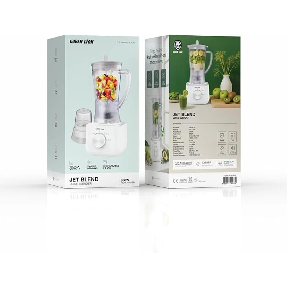 Green Lion Jet Blend Juice Blender 650W Powerful Blender Multiple Speed Settings BPA Free Smoothie Maker 4 Green Lion Jet Blend Juice Blender 650W Powerful Blender Multiple Speed Settings BPA Free Smoothie Maker - Image 4