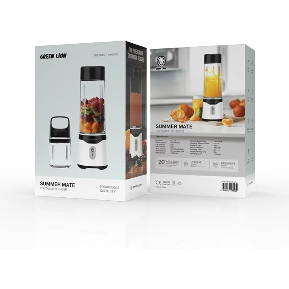 Green Lion Summer Mate Portable Blender USB Rechargeable 380ml Cordless Blender Smoothie Maker 4 Green Lion Summer Mate Portable Blender USB Rechargeable 380ml Cordless Blender Smoothie Maker - Image 4