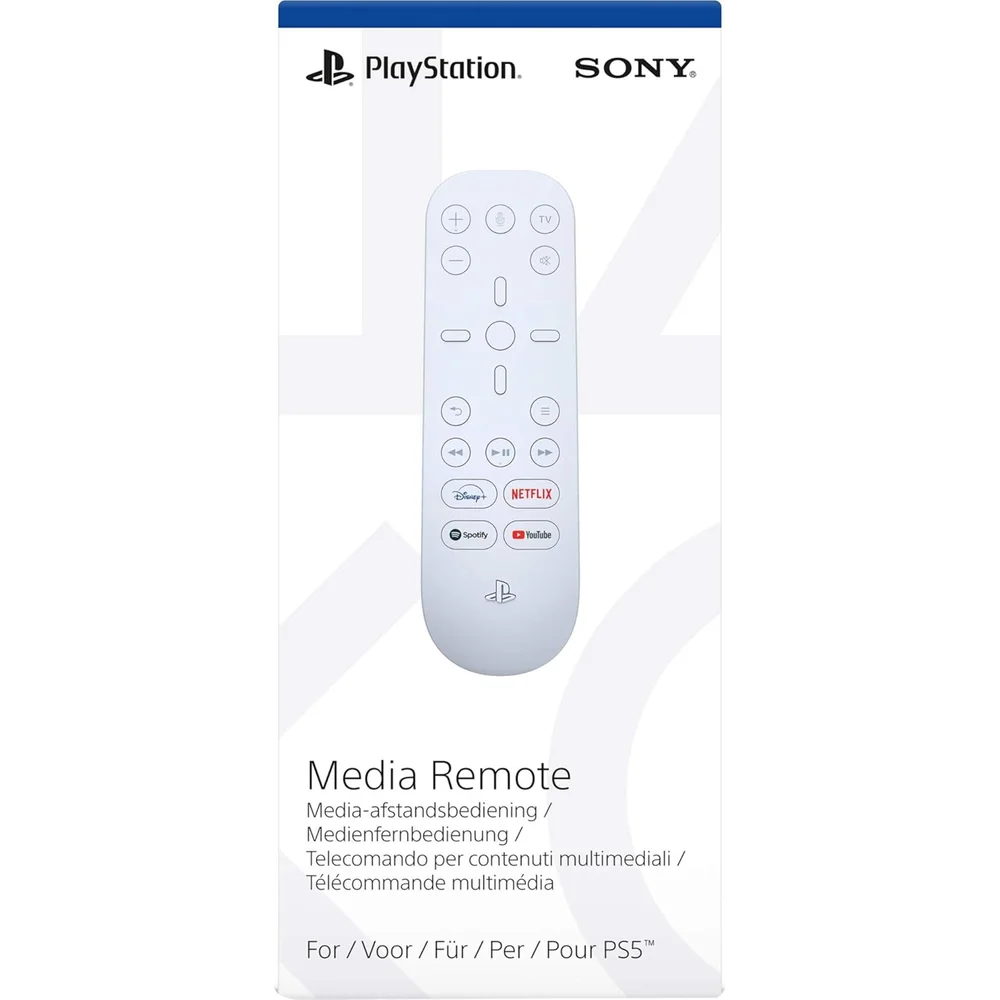 PlayStation 5 Media Remote - Dedicated Streaming Buttons, TV Control, USB-C 5 PlayStation 5 Media Remote packaging contents