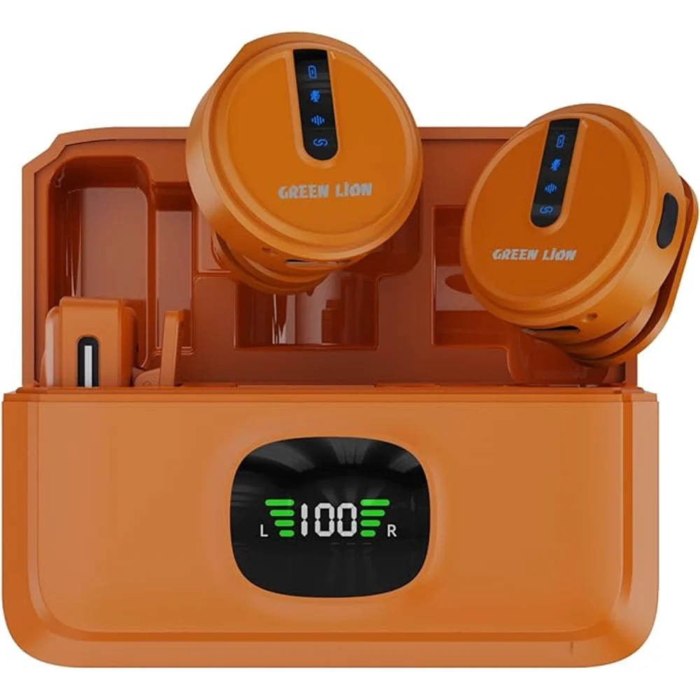 Green Lion GLM Wireless Mic Lite Environmental Noise Cancellation Orange Wireless Microphone Noise Reduction Long Range 7 Green Lion GLM Wireless Mic Lite Environmental Noise Cancellation Orange Wireless Microphone Noise Reduction Long Range - Image 7