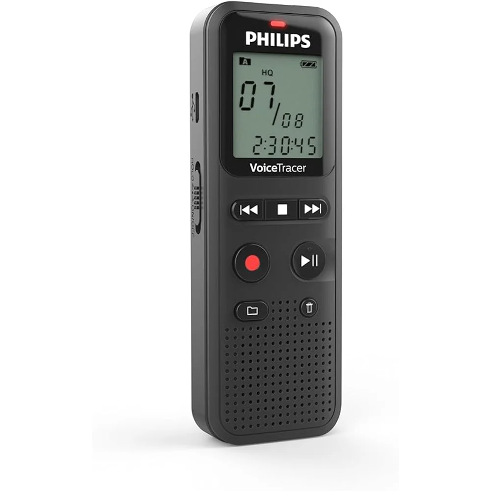 Philips voice recorder DVT1160 Black - 8GB Memory, Stereo Mics, Long Battery 1 Philips voice recorder DVT1160 Black - 8GB Memory, Stereo Mics, Long Battery