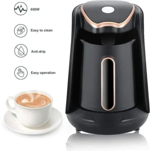 Green Lion Mazaj Turkish Coffee Maker 250ml Stainless Steel Electric Brewing Auto Shut Off