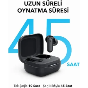 Soundcore by Anker R50i NC Wireless Bluetooth Earphones, Powerful and Smart Noise Cancelling, Powerful Bass, 45 Hours Playtime, 2-in-1 Case and Phone Stand, IP54, Bluetooth 5.4, Black