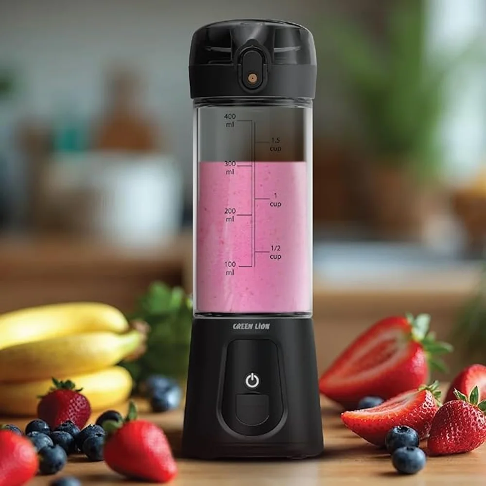 Green Lion Juice Mate Pro Portable Juicer Black 470mL 180W 18000 RPM 6 Blades LED Display 2 Green Lion Juice Mate Pro Portable Juicer 470mL Black product view - Totot.ae