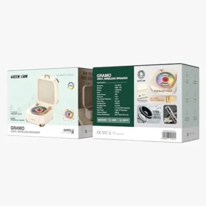 Green Lion Gramo Vinyl Wireless Speaker White Bluetooth 5.3 Retro Design 10W Sound Portable Speaker