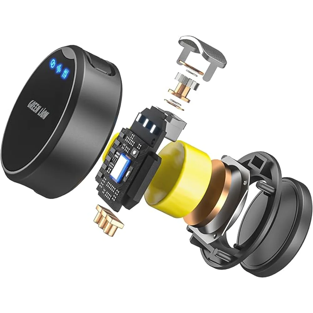 Green Lion GM-92X Wireless Microphone Black 40m Range Dual Mic Recording 6 Green Lion GM 92X Wireless Microphone closer look - Totot.ae