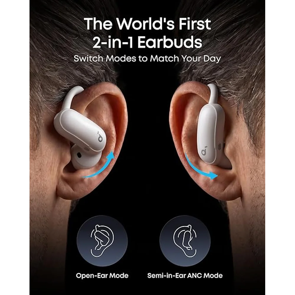 soundcore AeroFit 2 Pro by Anker Black - 2-in-1 Hybrid Earbuds, LDAC, 34H Playtime 8 soundcore AeroFit 2 Pro by Anker Black - 2-in-1 Hybrid Earbuds, LDAC, 34H Playtime - Image 8