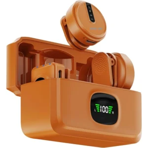 Green Lion GLM Wireless Mic Lite Environmental Noise Cancellation Orange Wireless Microphone Noise Reduction Long Range