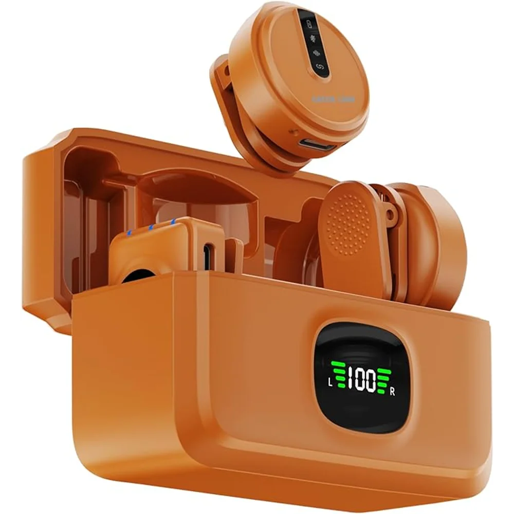 Green Lion GLM Wireless Mic Lite Environmental Noise Cancellation Orange Wireless Microphone Noise Reduction Long Range 1 Green Lion GLM Wireless Mic Lite Environmental Noise Cancellation Orange Wireless Microphone Noise Reduction Long Range