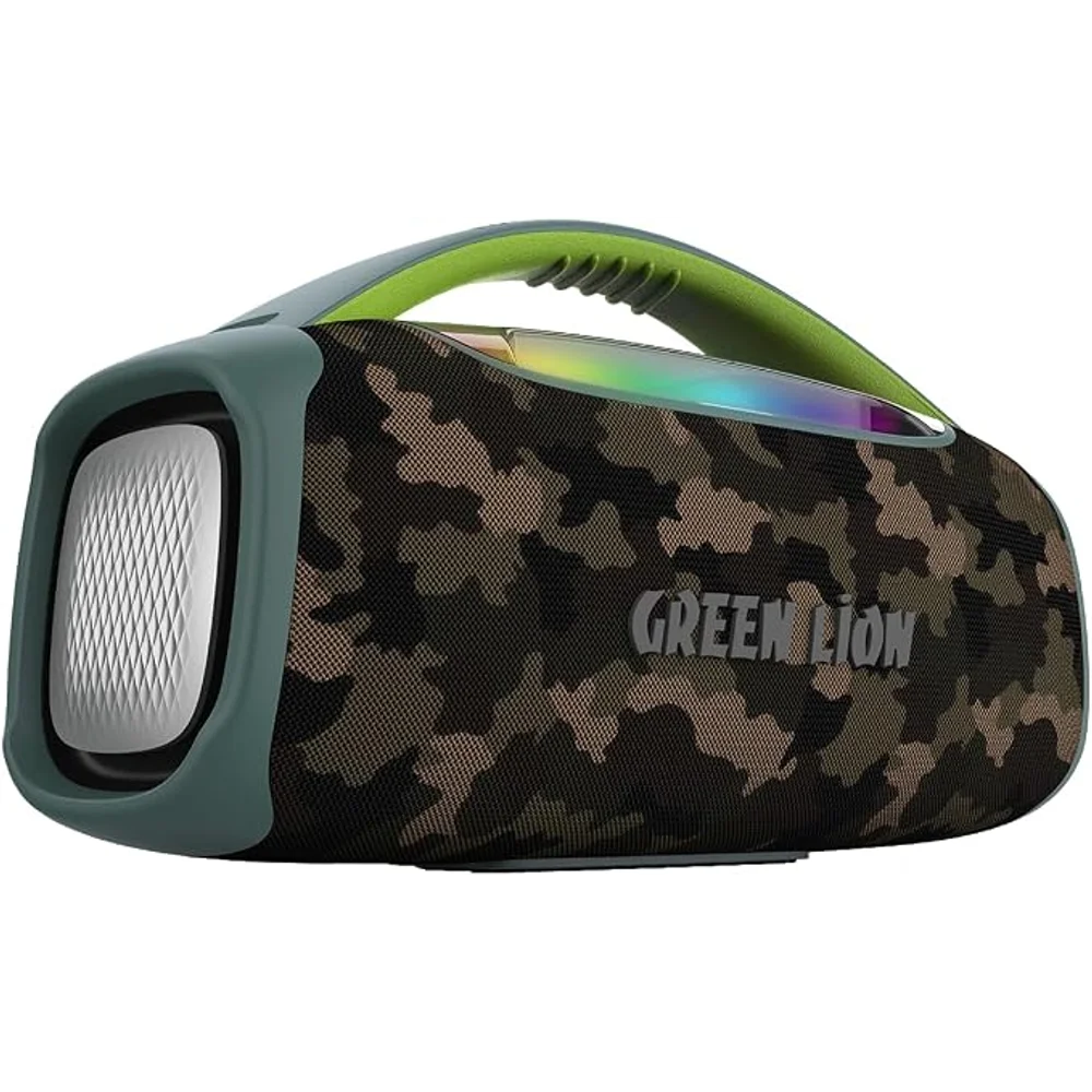 Green Lion Beam Pro Portable Speaker with Microphone 120W Green Bluetooth 5.3, Wireless Mic RGB LED Party Speaker 1 Green Lion Beam Pro Portable Speaker