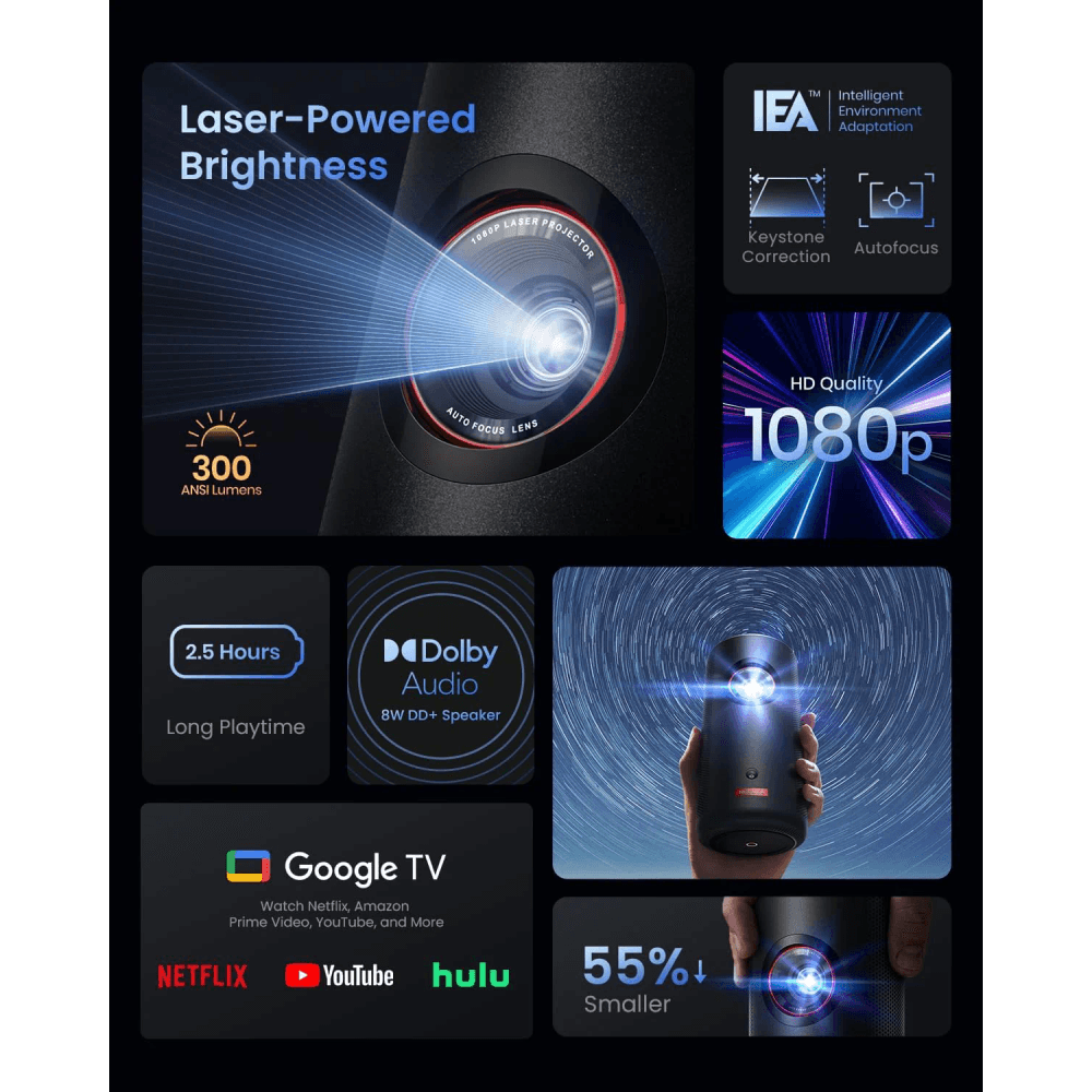 Nebula Capsule 3 Laser - 1080p Laser Projector, Portable Cinema, Premium Audio 2 Nebula Capsule 3 Laser - 1080p Laser Projector, Portable Cinema, Premium Audio - Image 2