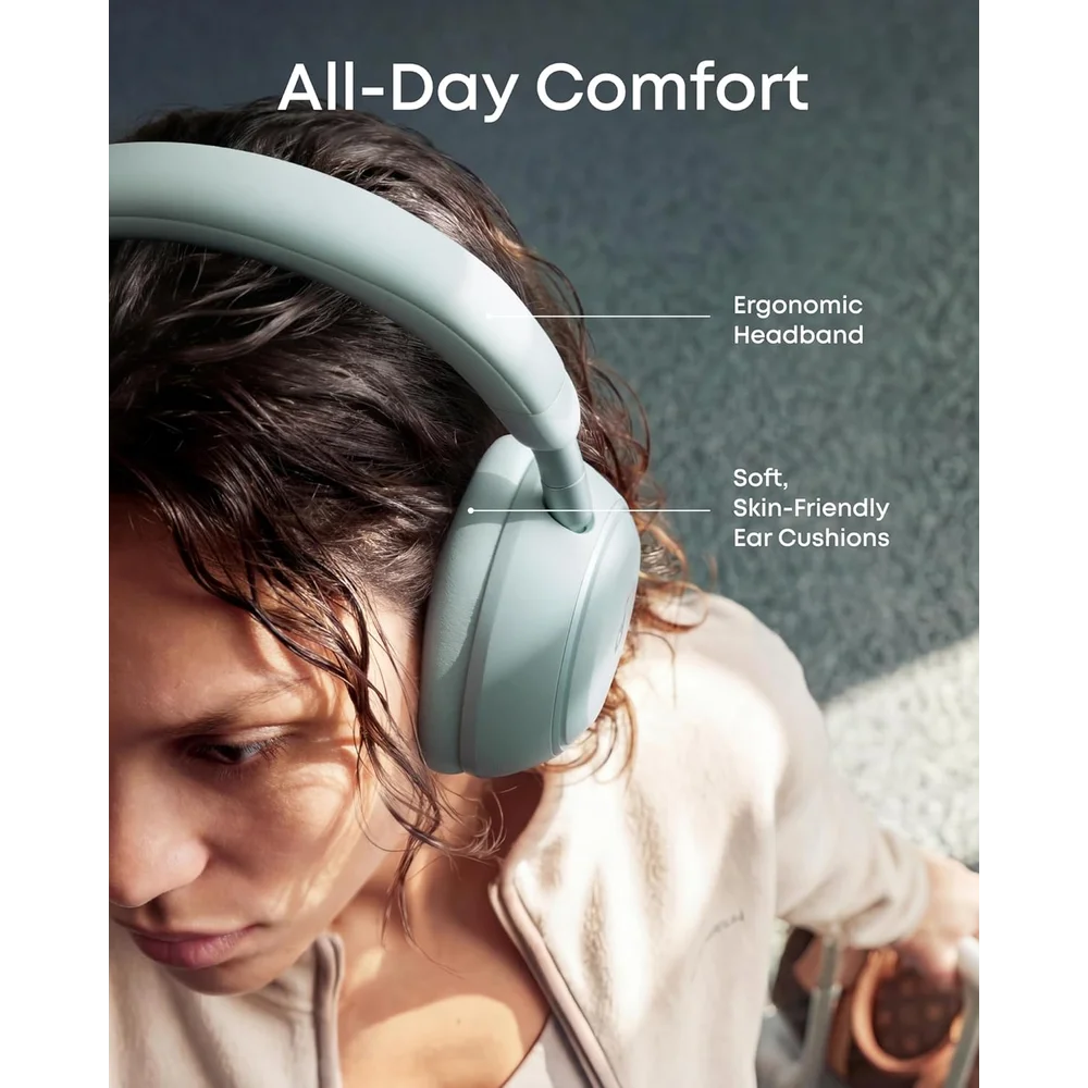 Soundcore Space 2 by Anker Seafoam Green - Active Noise Cancelling Headphones, 50H Playtime, LDAC Hi-Res 4 Soundcore Space 2 by Anker Seafoam Green - Active Noise Cancelling Headphones, 50H Playtime, LDAC Hi-Res - Image 4
