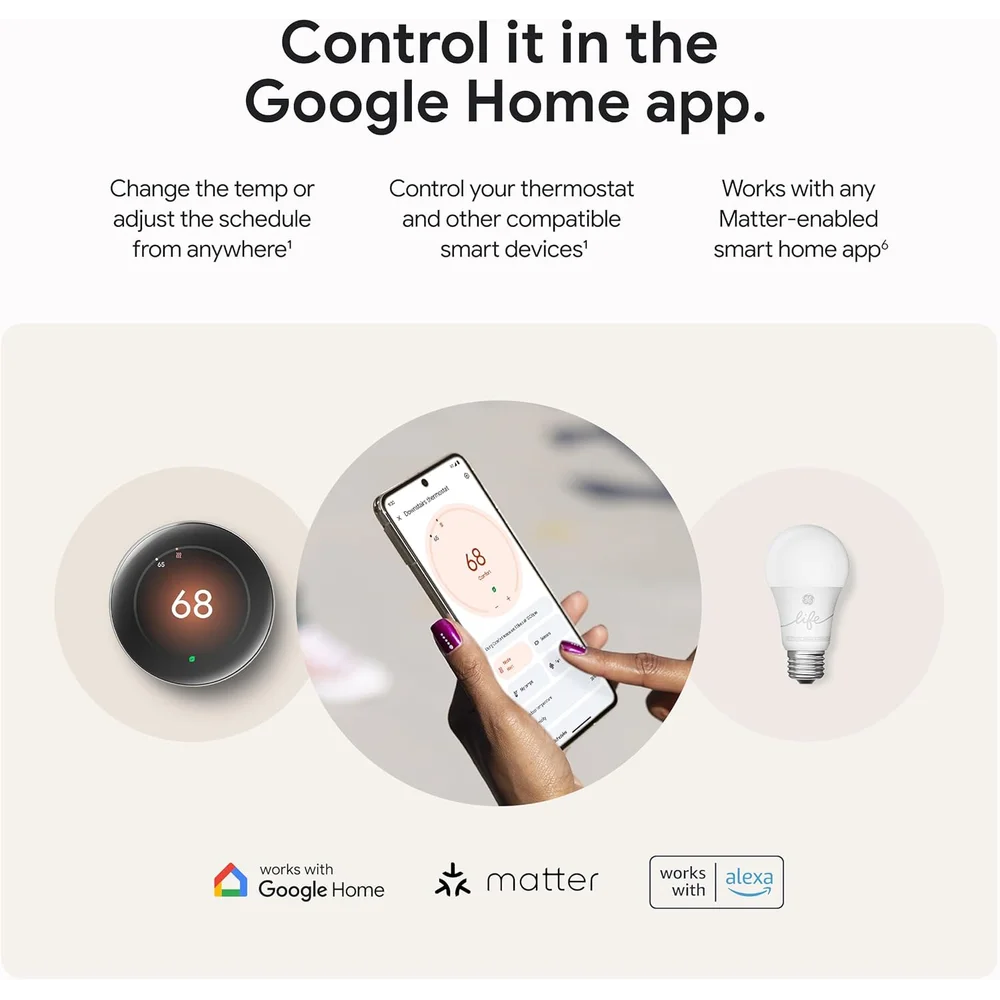 Google Nest Learning Thermostat Pro Edition 4th Gen - Polished Obsidian 9 Google Nest Learning Thermostat Pro Edition 4th Gen - Polished Obsidian - Image 9