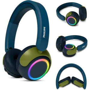 Philips Kids Wireless Headphones TAK4200CT Crystal Teal - 85dB Safe, 45H