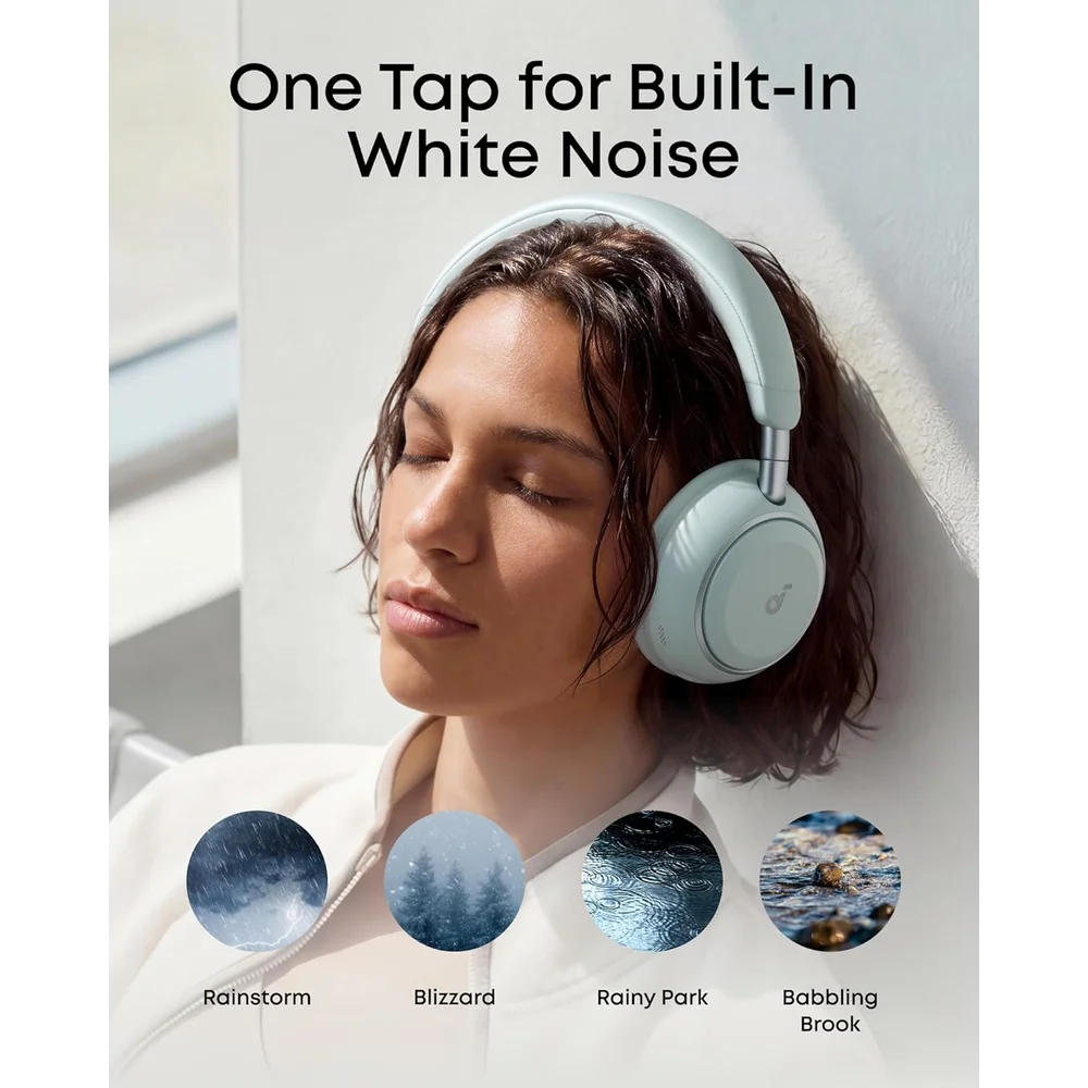 Soundcore Space 2 by Anker Seafoam Green - Active Noise Cancelling Headphones, 50H Playtime, LDAC Hi-Res 6 Soundcore Space 2 by Anker Seafoam Green - Active Noise Cancelling Headphones, 50H Playtime, LDAC Hi-Res - Image 6