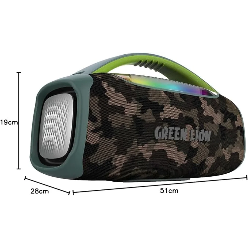 Green Lion Beam Pro Portable Speaker with Microphone 120W Green Bluetooth 5.3, Wireless Mic RGB LED Party Speaker 2 Green Lion Beam Pro Portable Speaker with Microphone 120W Green Bluetooth 5.3, Wireless Mic RGB LED Party Speaker - Image 2