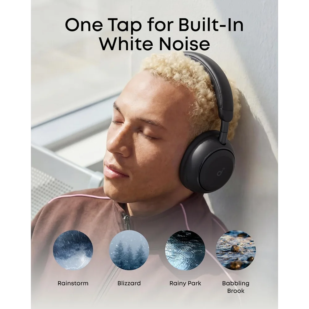 Soundcore Space 2 by Anker Jet Black - Active Noise Cancelling Headphones, 50H Playtime, LDAC Hi-Res 6 Soundcore Space 2 by Anker Jet Black - Active Noise Cancelling Headphones, 50H Playtime, LDAC Hi-Res - Image 6