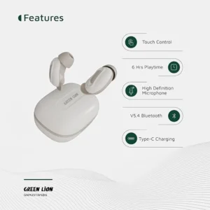 Green Lion Majestic True Wireless Earbuds TWS  Bluetooth 5.3 Noise Cancelling Touch Control Waterproof Long Battery Life