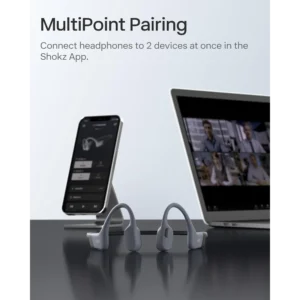 SHOKZ OpenSwim Pro Bone Conduction Sports Headphones Grey – IP68, 32GB, BT 5.4