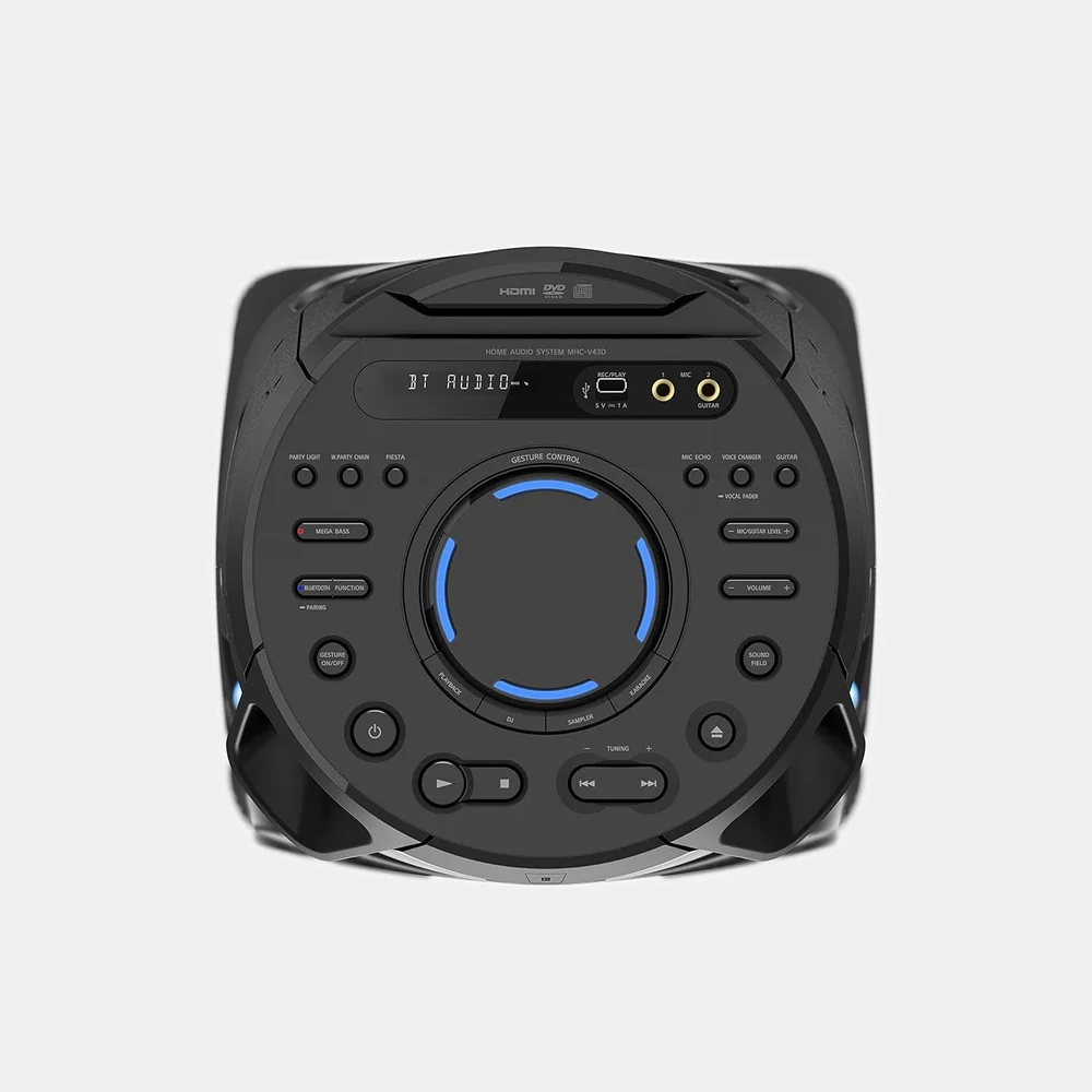 Sony MHC-V43D High Power Audio System - Bluetooth, Party Lights, DJ Controller 5 Sony MHC-V43D control panel and DVD player