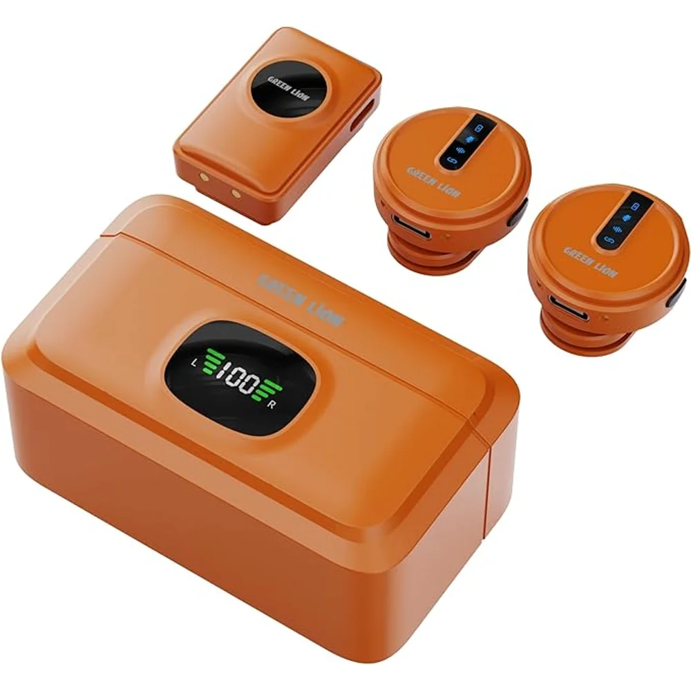 Green Lion GLM Wireless Mic Lite Environmental Noise Cancellation Orange Wireless Microphone Noise Reduction Long Range 4 Green Lion GLM Wireless Mic Lite Environmental Noise Cancellation Orange Wireless Microphone Noise Reduction Long Range - Image 4