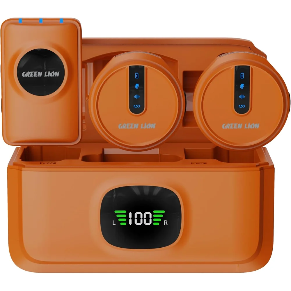 Green Lion GLM Wireless Mic Lite Environmental Noise Cancellation Orange Wireless Microphone Noise Reduction Long Range 5 Green Lion GLM Wireless Mic Lite Environmental Noise Cancellation Orange Wireless Microphone Noise Reduction Long Range - Image 5