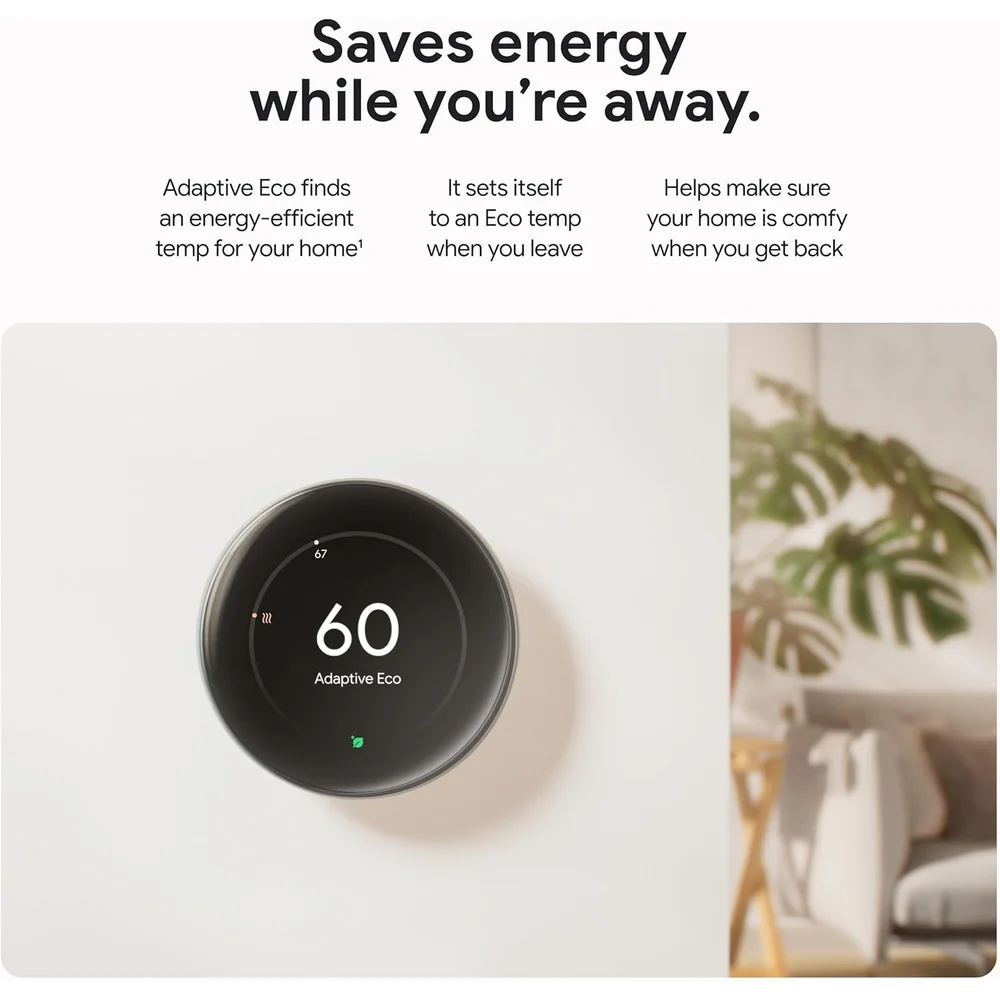 Google Nest Learning Thermostat Pro Edition 4th Gen - Polished Obsidian 4 Google Nest Learning Thermostat Pro Edition 4th Gen - Polished Obsidian - Image 4