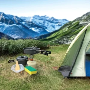Green Lion 10 IN 1 Camping Cookware Set  Aluminum Alloy Compact Nesting Outdoor Cooking