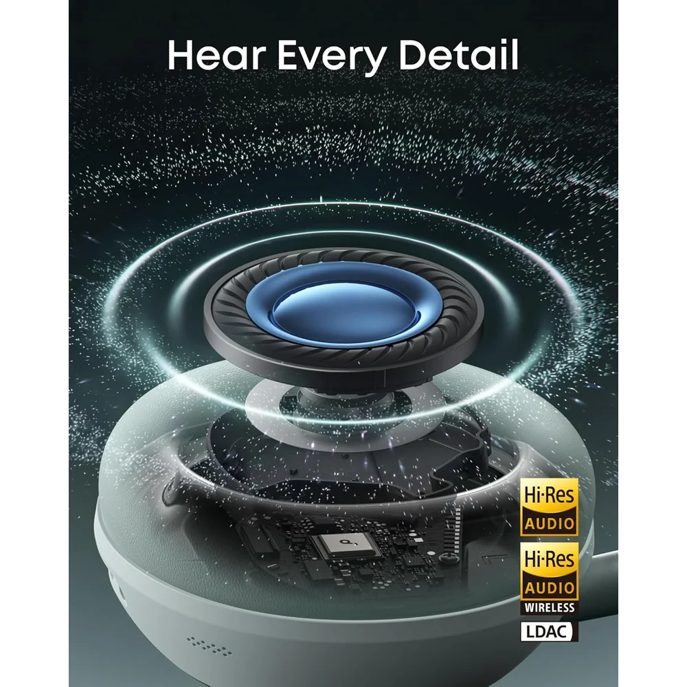 Soundcore Space 2 by Anker Seafoam Green - Active Noise Cancelling Headphones, 50H Playtime, LDAC Hi-Res 3 Soundcore Space 2 by Anker Seafoam Green - Active Noise Cancelling Headphones, 50H Playtime, LDAC Hi-Res - Image 3