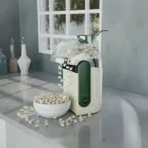Green Lion Pop Mate Popcorn Maker 1200W White  Hot Air Popping Large Capacity Easy Clean