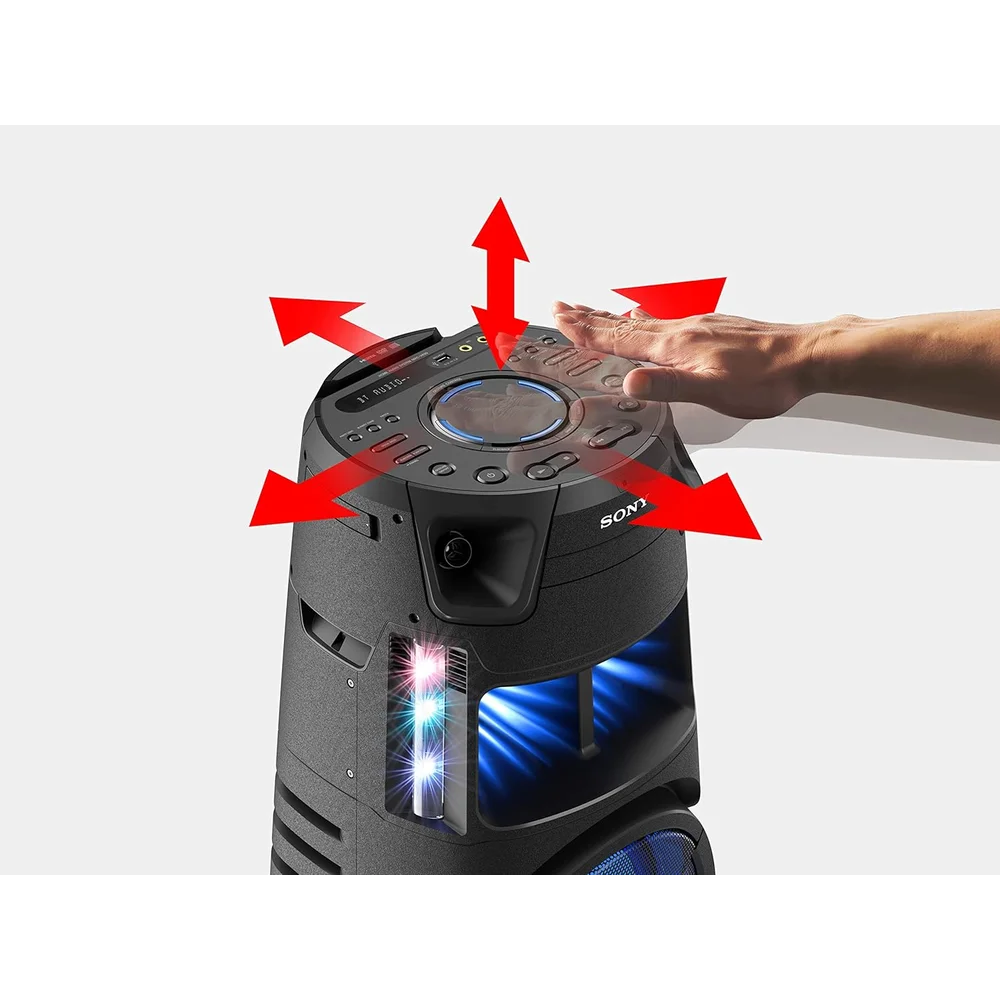 Sony MHC-V43D High Power Audio System - Bluetooth, Party Lights, DJ Controller 4 Sony MHC-V43D horn tweeters front view