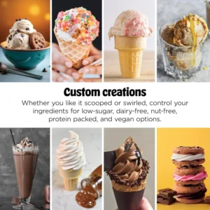 Ninja CREAMi Scoop and Swirl Soft Serve and Ice Cream Maker Auto Dispenser Built in Swirl Multiple Programs
